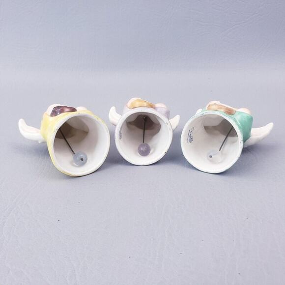 1977 Goebel Green Angel With Lute Bell Christmas Tree Ornament Lot of 3 - Picture 7 of 16